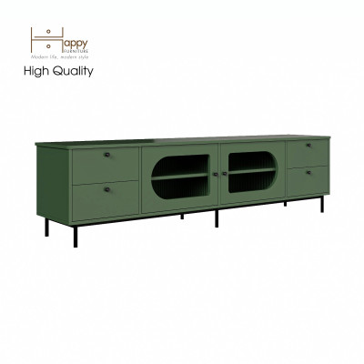 [Happy Home Furniture] SISEEL, Kệ TV 2 cánh mở 4 ngăn kéo - chân sắt, 200cm x 40cm x 52cm ( DxRxC), KTV_052