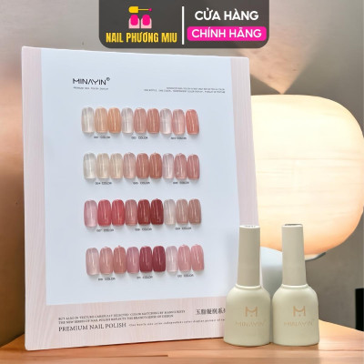 Sơn Thạch Minayin 12 Màu Tông Hồng Nâu Tặng Bảng Màu Cao Cấp Làm Nail, set Sơn Gel Sánh Đặc Mịn Mướt 15ml, Bám Màu Lâu Nữ Sơn Gel Women