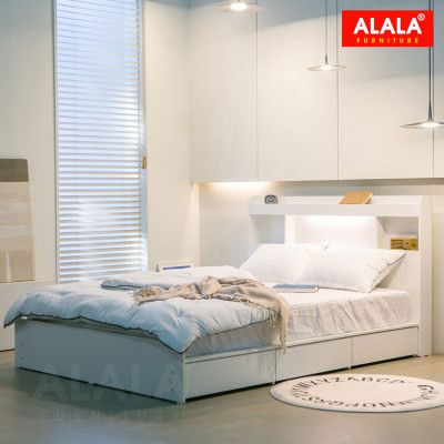 Giường ngủ ALALA1202 + 3 hộc kéo / Miễn phí vận chuyển và lắp đặt/ Đổi trả 30 ngày/ Sản phẩm được bảo hành 5 năm từ thương hiệu ALALA/ Chịu lực 700kg