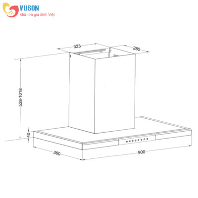 Máy Hút Mùi Eurosun 70K15E - Hàng chính hãng