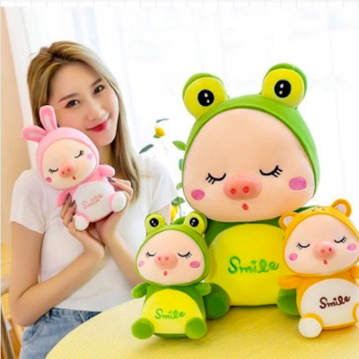 Thú nhồi bông heo Smile - Size từ 45cm đến 65cm - Quà tặng heo Smile nhồi bông dễ thương - Gối ôm mềm mịn cho bé