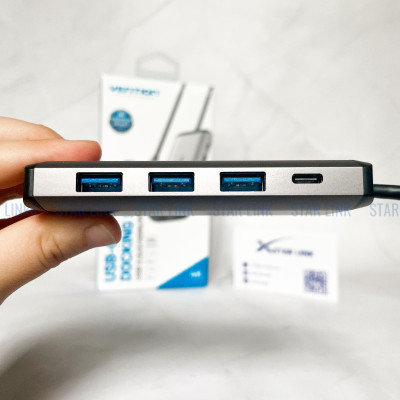 Cáp chuyển đổi Type-C sang HDMI + 3 cổng USB 3.0 + Type-C PD Vention CNBHB - hàng chính hãng