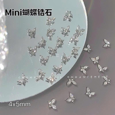 Set 20 Charm Bướm Mini Đính Đá Siêu Sáng Trang Trí Móng, Charm Bướm Kim Loại Size Nhỏ Làm Nail Sang Trọng Nữ Women