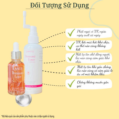 Xịt Phụ Khoa THOUSAND LOVE 100ml, Ngăn Ngừa Viêm Νhiễm, Dưỡng Ẩm Ѕe Κhít, Khử Mùi Hôi