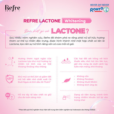 Xịt khử mùi, khóa mùi tỏa hương thơm tự nhiên cơ thể Refre Lactone Whitening 30ml