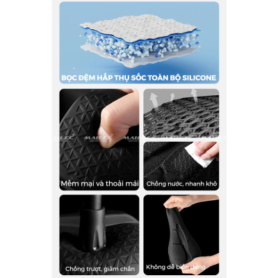 Bọc Đệm Xe Đạp Chống Đau Mông Cao Su GEL AIR lưới tổ ong mặt dưới cho đệm yên 28x17 cm, Mềm Chống Nước Địa Hình Phụ Kiện - Mai Lee