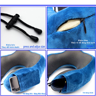 Gối Ngủ Văn Phòng Chữ U Tặng Kèm Bịt Mắt Bịt Tai Cao Cấp – Bộ Gối Ngủ Du Lịch Tựa Đầu Chống Mỏi Chất Liệu Memory Foam Mật Độ Cao Hàng Chính Hãng Dododios