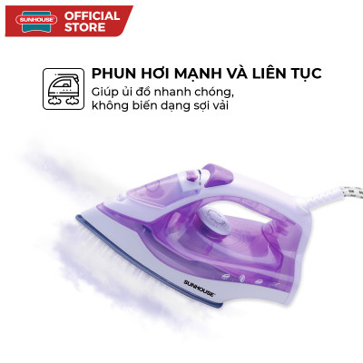 Bàn Ủi Hơi Nước Sunhouse SHD2063P (1600W) – Hàng Chính Hãng KM
