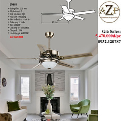 AZP - ĐÈN QUẠT TRẦN / ĐÈN TRANG TRÍ / ĐÈN PHÒNG KHÁCH / PHÒNG NGỦ AZP-QT48011 phong cách đương đại, hàng nhập khẩu AZP