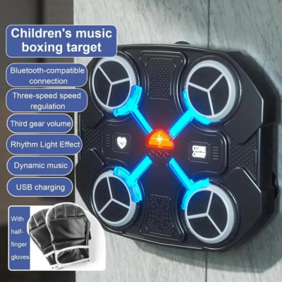 Máy Đấm Bốc Theo Nhạc, Máy Boxing Có Kết Nối Bluetooth, Đồ Chơi Vận Động Có Nhạc Vui Nhộn Cho Bé Tặng Kèm Găng Tay