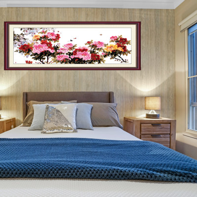 TRANH TREO PHÒNG NGỦ HOA MẪU ĐƠN HỒNG PVP-PN02