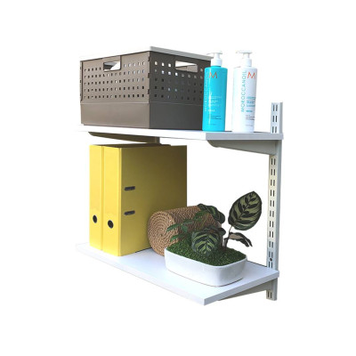 Kệ Ray Tường SMLIFE Railshelf 2 Tầng H60cm - Kệ Sách Treo Tường Tùy Biến Kích Thước & Vị Trí Hiện Đại Cho Căn Hộ Nhỏ