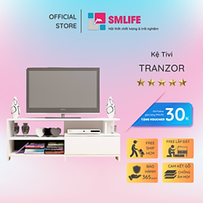 Kệ gỗ tivi đẹp cho phòng khách gia đình SMLIFE Tranzor