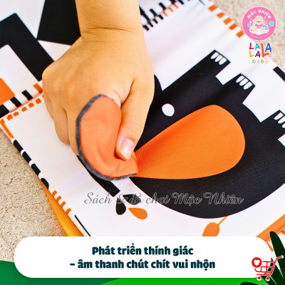 Sách Vải ZicZac Đa Tương Tác Kiêm Đồ Chơi Quây Cũi Kích Thích Thị Giác Cho Trẻ Sơ Sinh - Lalala Baby