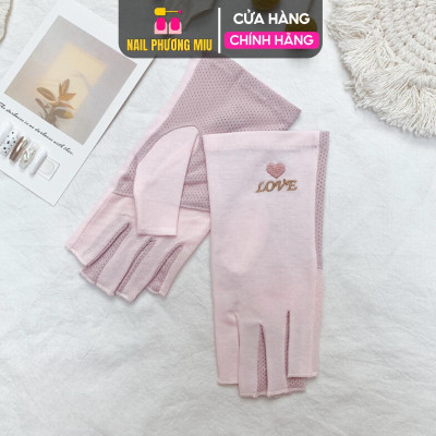 Găng Tay Chống Tia UV Fiber Hở Ngón Tay 20cm X 5cm Làm Móng, Bảo Vệ Tay Và Móng Tay Khỏi Tác Động Của Tia Cực Tím Khi Dùng Máy Hơ Nail Phương Miu