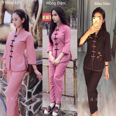 ĐỒ LAM ĐI CHÙA  Sẩm Thêu Cổ Tàu sss1