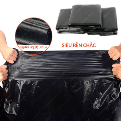 COMBO 5 Túi Đựng Rác Size Đại Ko Quai HDPE Lớn Siêu Chắc Bao Đựng Rác Nylon To Màu Đen Tiện Lợi