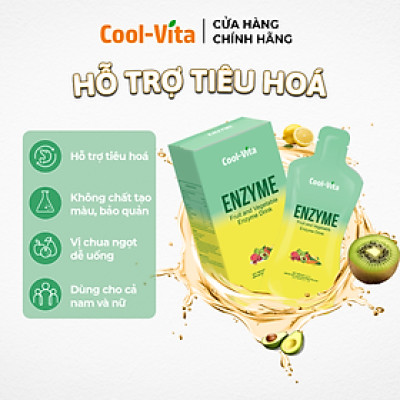 Nước Uống Bổ Sung Enzyme Chiết Xuất Từ Trái Cây và Rau Củ Hỗ Trợ Tiêu Hoá, Thanh Lọc Cơ Thể Coolvita - (45ml× 7 túi)/hộp