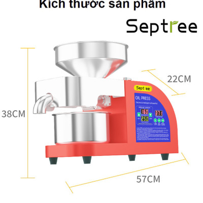 Máy ép dầu ăn thực vật chuyên nghiệp nâng cấp hoàn toàn mới, dùng trong gia đình, nhà hàng, khách sạn. Thương hiệu Mỹ cao cấp Septree - X10. HÀNG CHÍNH HÃNG