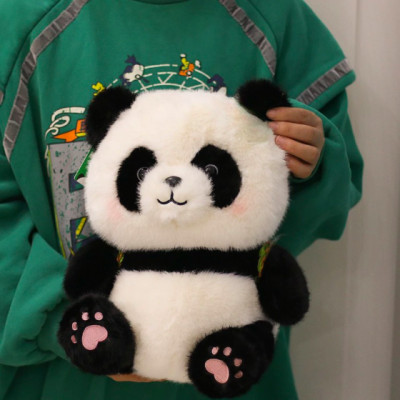 Thú nhồi bông gấu trúc đeo Balô quả bơ đáng yêu - Size 45cm - Qùa tặng gấu bông gấu trúc êm mịn cho bé.