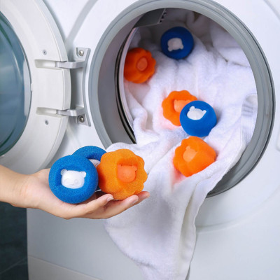 SET 2 Bóng Giặt Quần Áo Hút Lông PET Thú Cưng Banh Chống Nhăn Đồ PU Dính Tóc Hiệu Quả