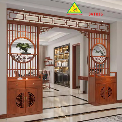 Vách ngăn phòng khách , vách ngăn phòng khách hiện đại 3VTK36 - Nội thất lắp ráp Viễn Đông Adv