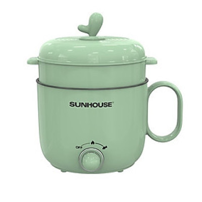 Ca lẩu điện 1.5L Sunhouse SHD4515G - 800W, 4 chức năng, phù hợp cho 1-2 người - Lòng nồi inox, chống dính Flead an toàn - Hàng chính hãng