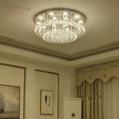 Đèn mâm Ca Sỹ Pha Lê ốp trần M9153 - KT 600x600x350mm, đèn chùm pha lê, DT