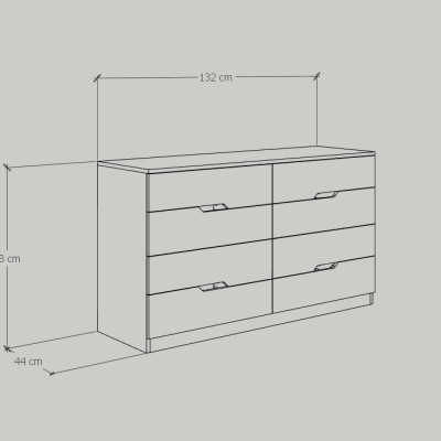[Happy Home Furniture] DASH , Tủ đựng đồ - 8 ngăn kéo , 132cm x 46cm x 78cm ( DxRxC), THK_053
