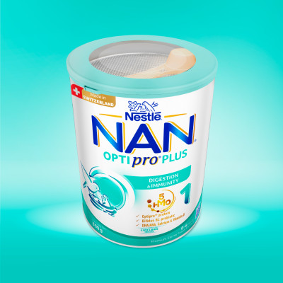 Sữa bột Nestlé NAN OPTIPRO PLUS 1 800g/lon với 5HMO Sản Xuất Tại Thụy Sĩ (0 - 6 tháng)