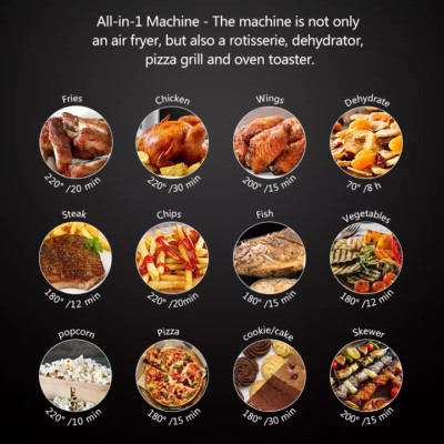 Nồi chiên không dầu điện tử dung tích lớn 12 Lít Biolomix MA510T-Hàng chính hãng 