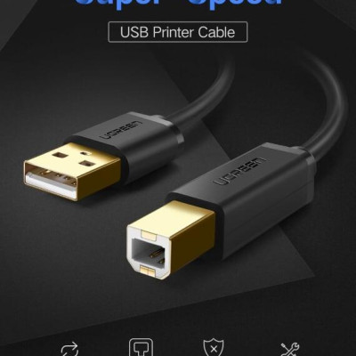 Ugreen UG10352US135TK 5M màu Đen Cáp USB 2.0 sang USB B máy in đầu mạ vàng - HÀNG CHÍNH HÃNG