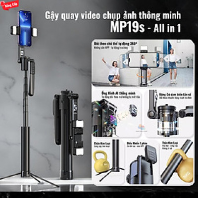 Gậy Quay Video MP19-S thông minh,chụp ảnh, livestream, kim loại bền bỉ, gimbal 360 dõi theo, nâng cấp, hàng chính hãng