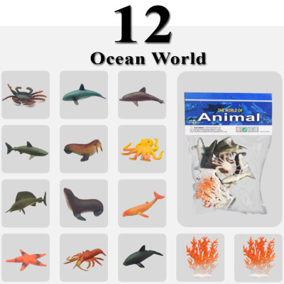 Đồ chơi 12 mô hình Cá Biển sống động Animal World (4-7 cm) cho bé 3 tuổi