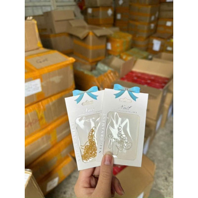 Dây Xích Bi Trang Trí Móng 2 Màu Vàng Bạc Bằng Kim Loại, Tạo Mẫu Móng Sành Điệu Và Nổi Bật Làm Nail Dễ Phối Đá Và Charm Nữ Women