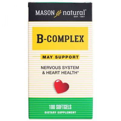 Viên uống Bổ sung vitamin nhóm B cho cơ thể Mason Natural B-Complex – 100 viên