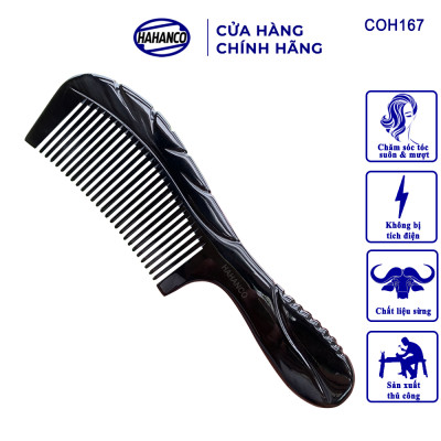 Lược sừng đen xuất Nhật (Size: XL - 20cm) COH167 - thân khía cao cấp đẹp hoàn hảo - phù hợp cho mọi gia đình