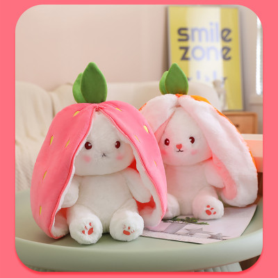 Gấu bông thỏ cà rốt 2 in 1, thú nhồi bông dâu cosplay cao cấp
