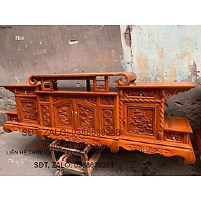 Kệ tivi vòm gỗ gõ đỏ
