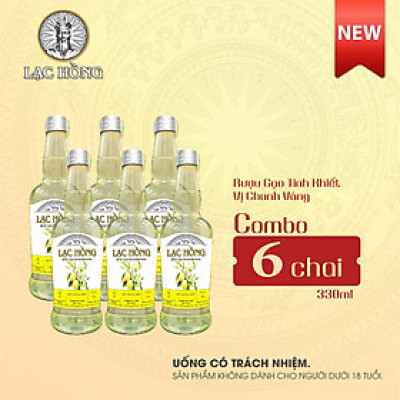 [COMBO 6 CHAI] Rượu Gạo Lạc Hồng Vị Chanh Vàng thơm ngon dễ uống được chưng cất từ gạo lên men 330ml