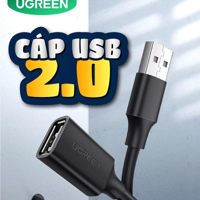 Ugreen UG10315US103TK 1.5M màu Đen Cáp tín hiệu nối dài USB 2.0 lõi thuần đồng - HÀNG CHÍNH HÃNG