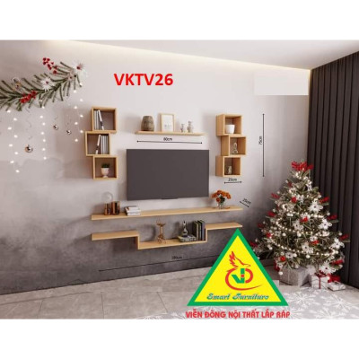 Bộ Kệ Ti Vi Treo Tường Trang Trí VKTV21 - Nội Thất Lắp Ráp