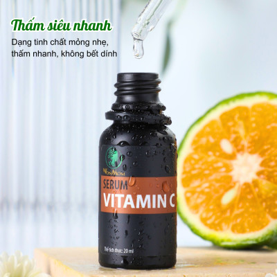 Bộ dưỡng trắng hồng, mịn màng da mặt Wonmom ( 1 serum vitamin C + 1 kem nghệ tươi )