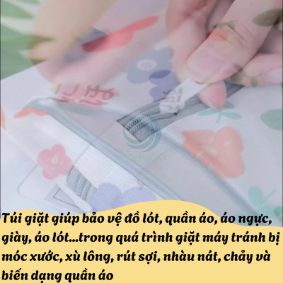 TÚI LƯỚI GIẶT ĐỒ ĐA NĂNG MẪU HOA – 2 LỚP LƯỚI TỔ ONG CAO CẤP TÚI GIẶT ĐỒ MẪU HOA ĐÁNG YÊU – LƯỚI DÀY 2 LỚP