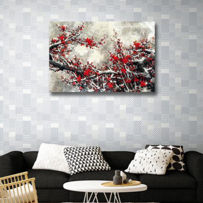 Tranh Canvas Suemall Trang Trí Nghệ Thuật Cành Đào CV190305