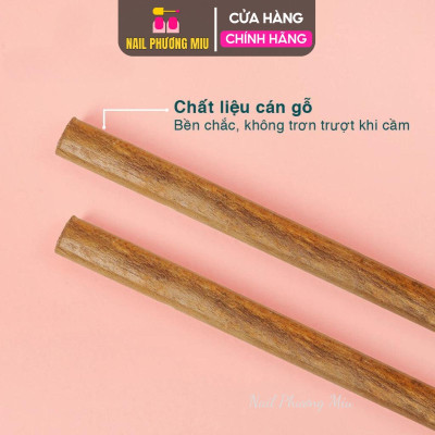 Cây Lấy Khóe Móng Cán Gỗ, Chất Liệu Gỗ Chắc Chắn, Đầu Lưỡi Thép Sắc Bén, Tiện Lợi Dành Cho Thợ Nail, Làm Nail Dễ Dàng