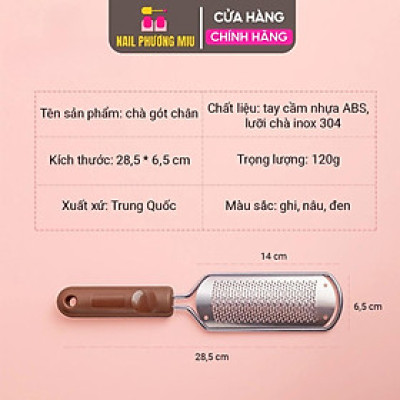 Cây Chà Gót Chân Inox Lỗ Nổi To Nhỏ Dài 27cm Bền Bén Làm Nail Tiện Lợi, Dụng Cụ Chà Gót cầm tay Loại Mới Cán Nhựa Cứng