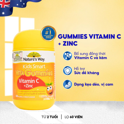 Kẹo Dẻo Bổ Sung Kẽm & Vitamin C Nature
