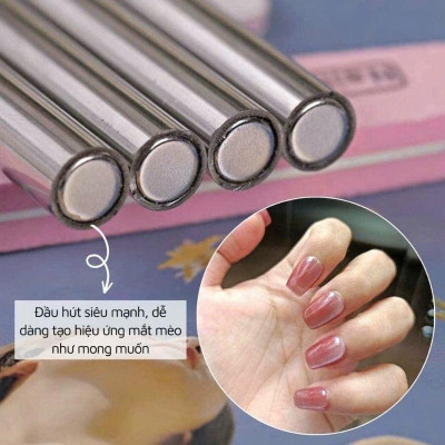 Nam Châm Mắt Mèo Gậy Tròn Dài Hai Đầu Siêu Mạnh 15cm, Trụ Dài Tôn Ngộ Không Tạo Hiệu Ứng Mắt Mèo, Chất Liệu Kim Loại Dễ Cầm Cho Thợ Làm Nail