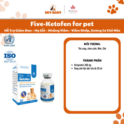 Five-Ketofen for Pet Hỗ Trợ Giảm Đau Hạ Sốt Kháng Viêm Cơ Chó Mèo